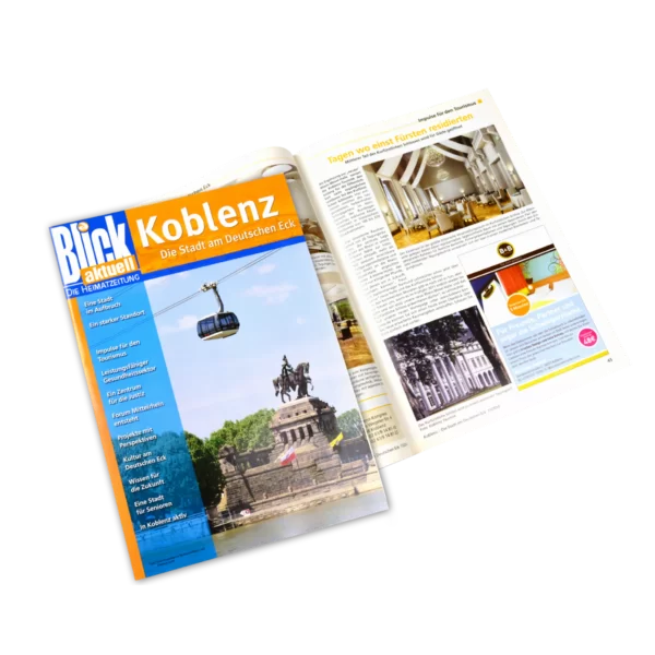 Auf diesem Bild sehen Sie die Heimatzeitung von Blick Aktuell für Koblenz. - Beilage Tabloid Format